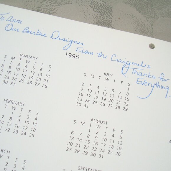 2/$10* Vintage 1995 Barbie Calendar 1960s Barbie Dolls Collectible - Picture 6 of 14